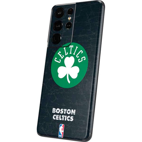 NBA Boston Celtics Black Secondary Logo Galaxy S21 Ultra 5G Skin