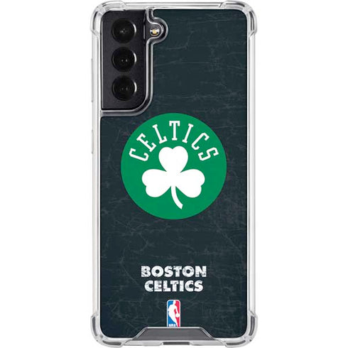 NBA Boston Celtics Black Secondary Logo Galaxy S22 Clear Case