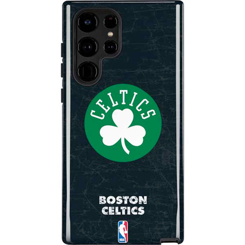 NBA Boston Celtics Black Secondary Logo Galaxy S22 Ultra Pro Case