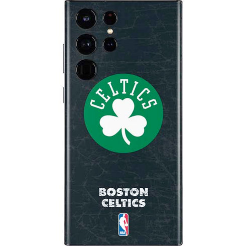 NBA Boston Celtics Black Secondary Logo Galaxy S22 Ultra Skin