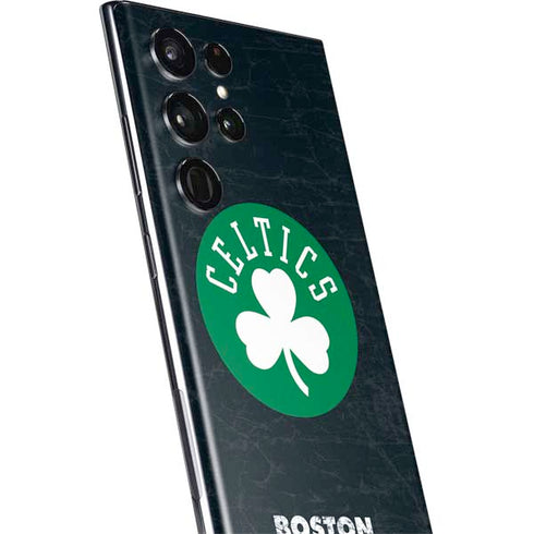 NBA Boston Celtics Black Secondary Logo Galaxy S22 Ultra Skin