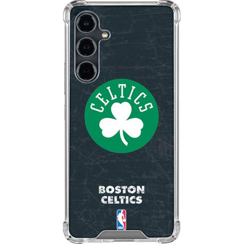 NBA Boston Celtics Black Secondary Logo Galaxy S23 FE Clear Case