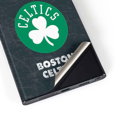 NBA Boston Celtics Black Secondary Logo Galaxy S23 Ultra Skin