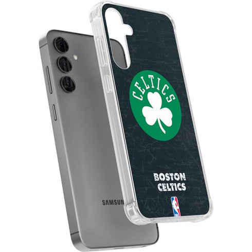 NBA Boston Celtics Black Secondary Logo Galaxy S24 Plus Clear Case