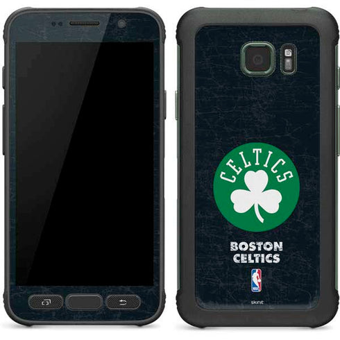 NBA Boston Celtics Black Secondary Logo Galaxy S7 Active Skin
