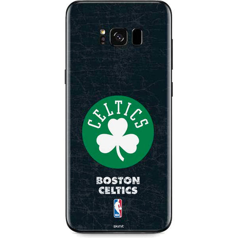 NBA Boston Celtics Black Secondary Logo Galaxy S8 Plus Skin