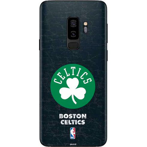 NBA Boston Celtics Black Secondary Logo Galaxy S9 Plus Skin