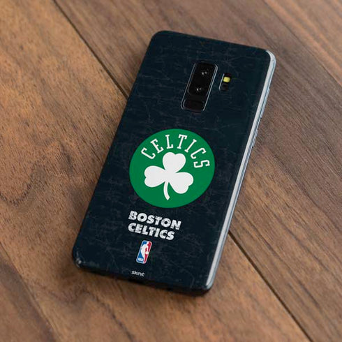 NBA Boston Celtics Black Secondary Logo Galaxy S9 Plus Skin