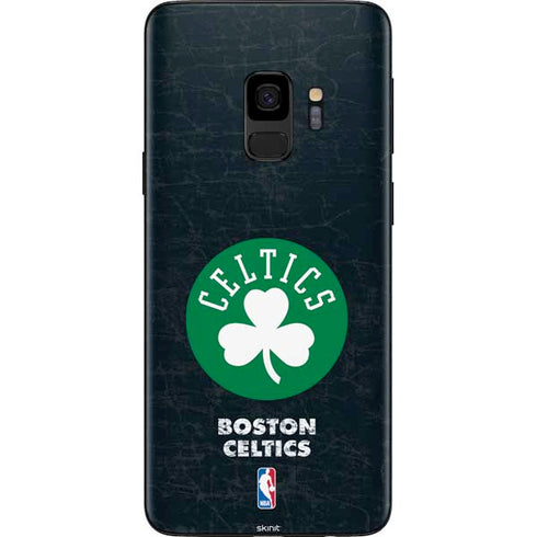 NBA Boston Celtics Black Secondary Logo Galaxy S9 Skin