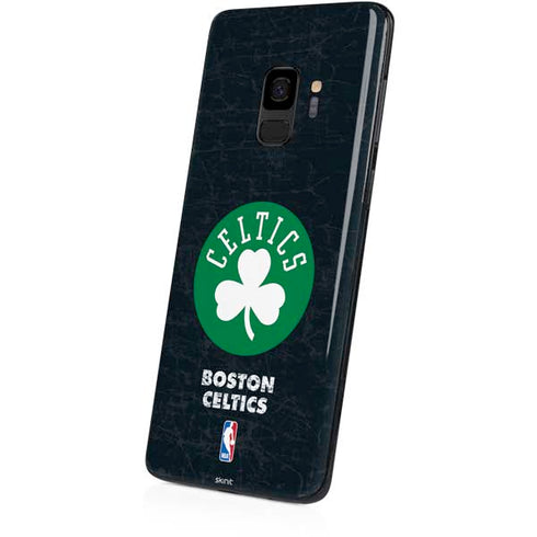 NBA Boston Celtics Black Secondary Logo Galaxy S9 Skin