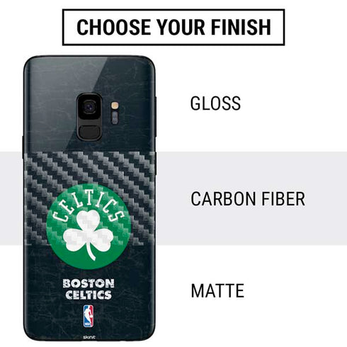 NBA Boston Celtics Black Secondary Logo Galaxy S9 Skin