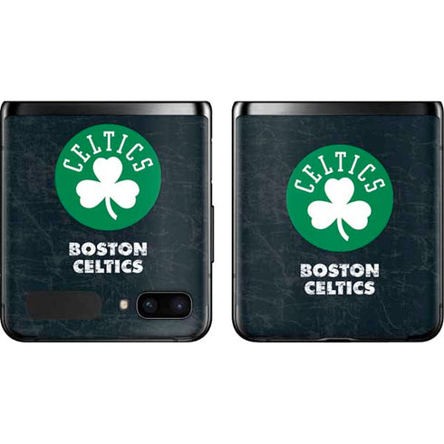 NBA Boston Celtics Black Secondary Logo Galaxy Z Flip Skin