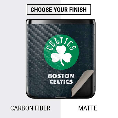 NBA Boston Celtics Black Secondary Logo Galaxy Z Flip Skin