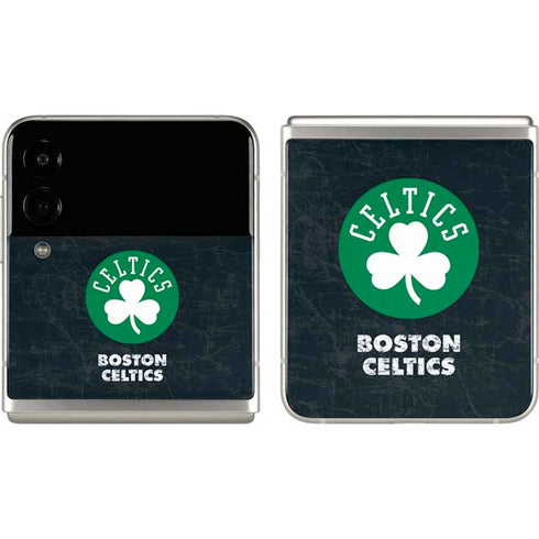 NBA Boston Celtics Black Secondary Logo Galaxy Z Flip3 5G Skin