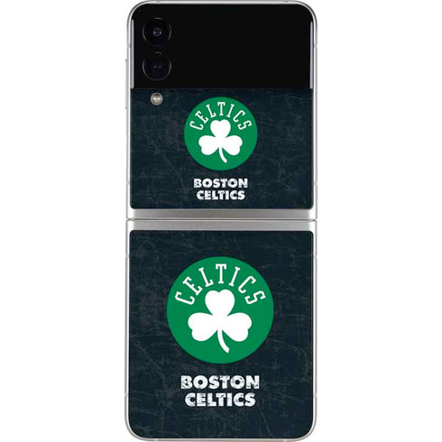 NBA Boston Celtics Black Secondary Logo Galaxy Z Flip3 5G Skin