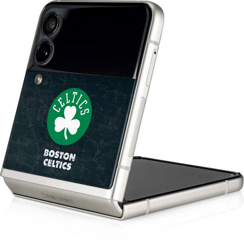 NBA Boston Celtics Black Secondary Logo Galaxy Z Flip3 5G Skin