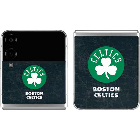 NBA Boston Celtics Black Secondary Logo Galaxy Z Flip4 5G Skin