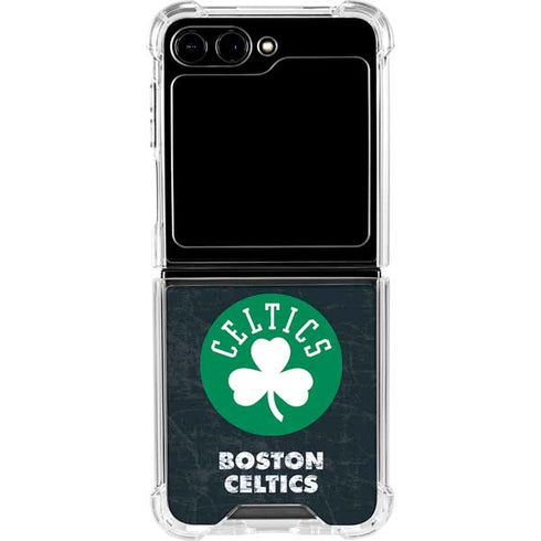 NBA Boston Celtics Black Secondary Logo Galaxy Z Flip5 5G Clear Case