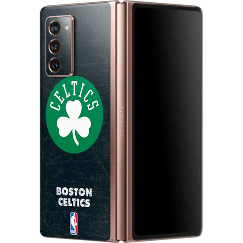 NBA Boston Celtics Black Secondary Logo Galaxy Z Fold2 5G Skin