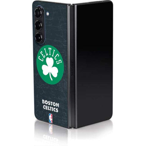 NBA Boston Celtics Black Secondary Logo Galaxy Z Fold5 5G Skin