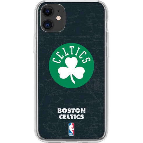 NBA Boston Celtics Black Secondary Logo iPhone 11 Clear Case