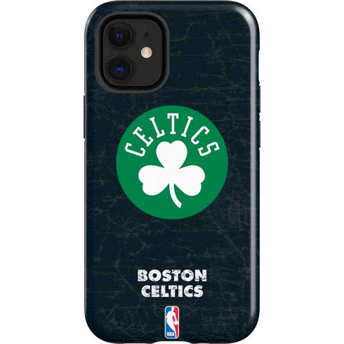 NBA Boston Celtics Black Secondary Logo iPhone 12 Mini Impact Case