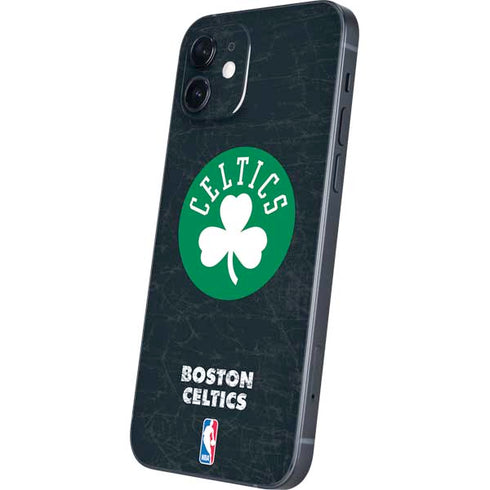 NBA Boston Celtics Black Secondary Logo iPhone 12 Mini Skin