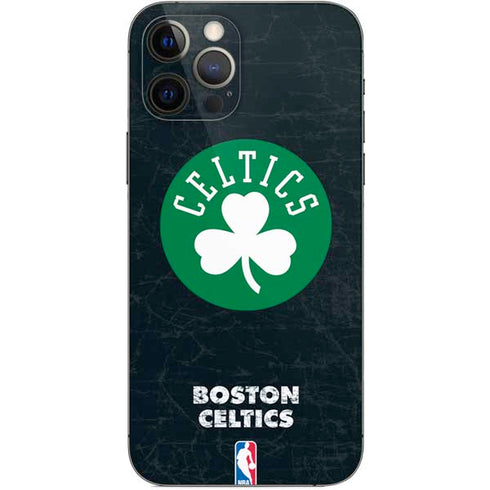 NBA Boston Celtics Black Secondary Logo iPhone 12 Pro Skin