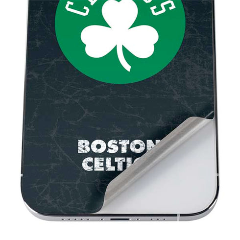 NBA Boston Celtics Black Secondary Logo iPhone 12 Pro Skin