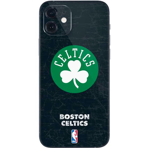NBA Boston Celtics Black Secondary Logo iPhone 12 Skin