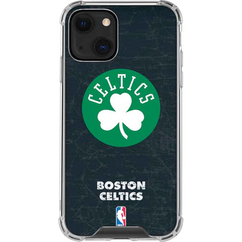 NBA Boston Celtics Black Secondary Logo iPhone 13 Clear Case