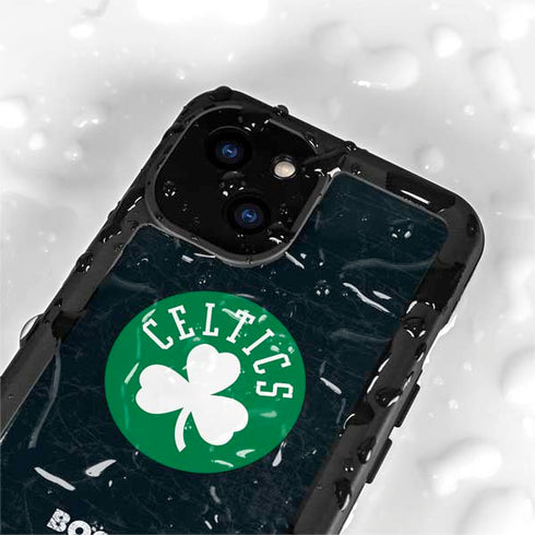 NBA Boston Celtics Black Secondary Logo iPhone 13 Mini Waterproof Case