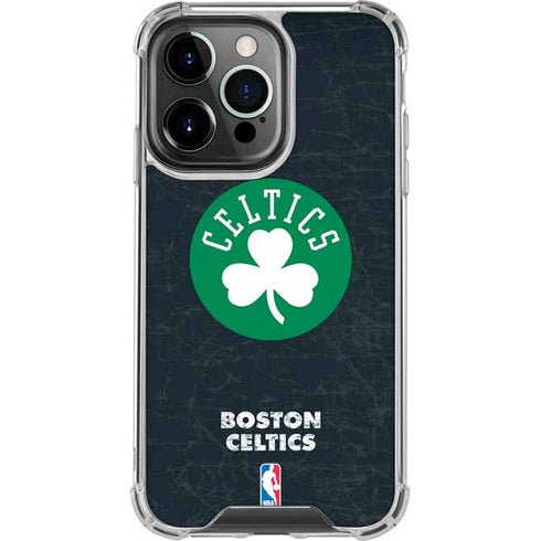 NBA Boston Celtics Black Secondary Logo iPhone 13 Pro Clear Case