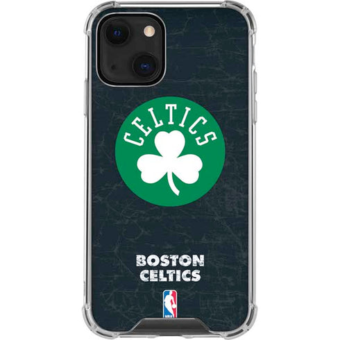 NBA Boston Celtics Black Secondary Logo iPhone 15 Plus Clear Case