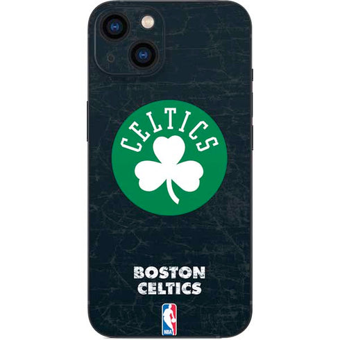 NBA Boston Celtics Black Secondary Logo iPhone 14 Plus Skin