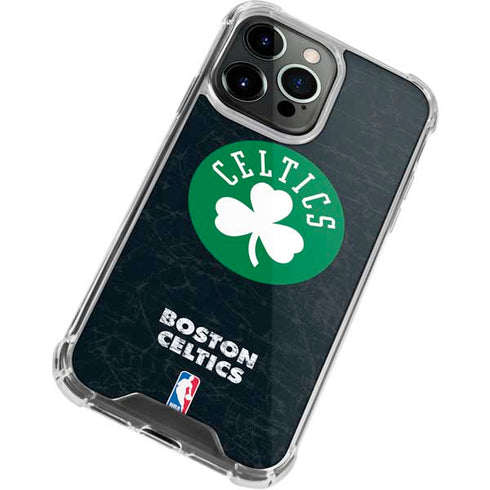 NBA Boston Celtics Black Secondary Logo iPhone 15 Pro Clear Case