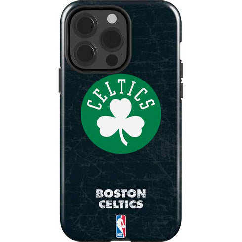 NBA Boston Celtics Black Secondary Logo iPhone 14 Pro Impact Case