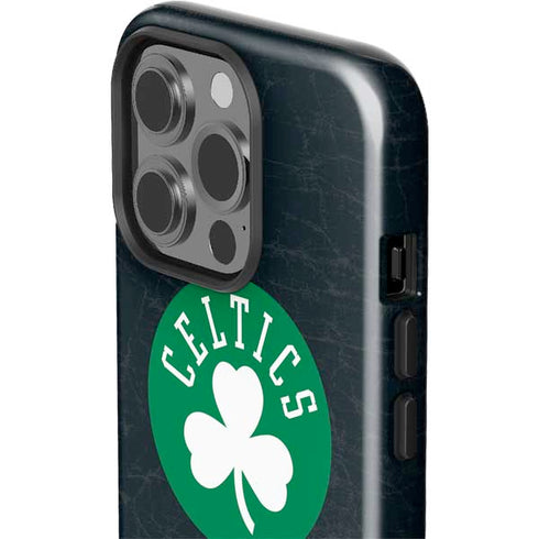 NBA Boston Celtics Black Secondary Logo iPhone 15 Pro Impact Case