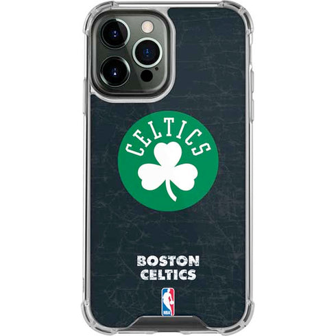 NBA Boston Celtics Black Secondary Logo iPhone 15 Pro Max Clear Case