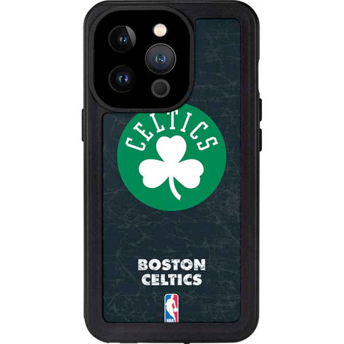 NBA Boston Celtics Black Secondary Logo iPhone 14 Pro Waterproof Case