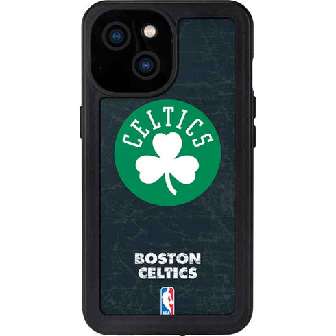 NBA Boston Celtics Black Secondary Logo iPhone 15 Waterproof Case