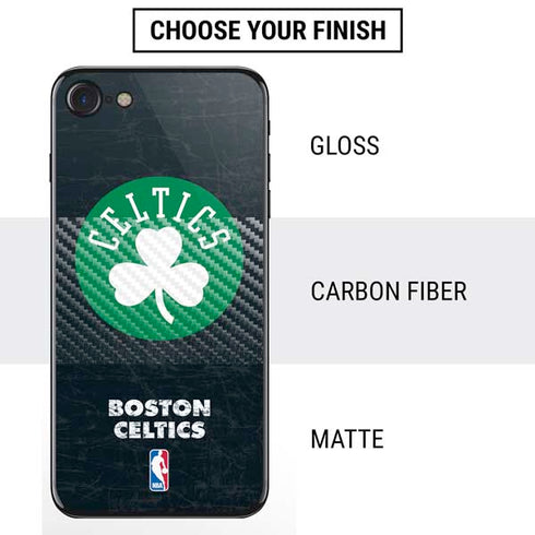 NBA Boston Celtics Black Secondary Logo iPhone SE (2nd & 3rd Gen) Skin