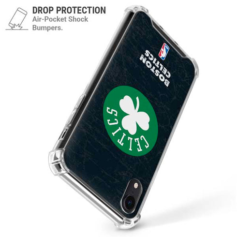 NBA Boston Celtics Black Secondary Logo iPhone XR Clear Case