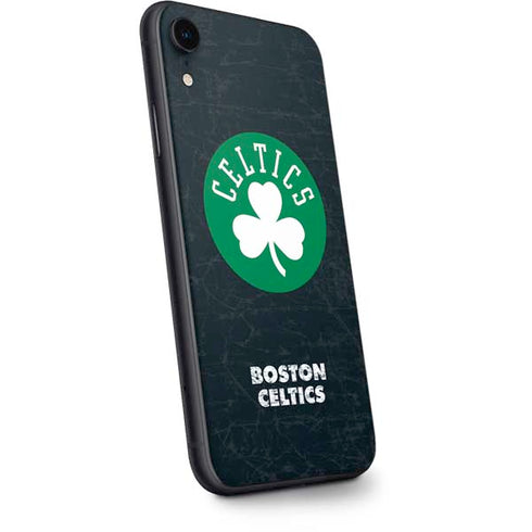 NBA Boston Celtics Black Secondary Logo iPhone XR Skin