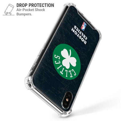 NBA Boston Celtics Black Secondary Logo iPhone XS Max Clear Case