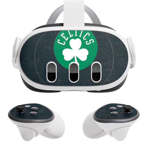 NBA Boston Celtics Black Secondary Logo Meta Quest 3 Skin