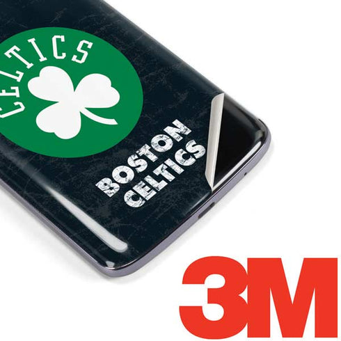 NBA Boston Celtics Black Secondary Logo Moto E5 Plus Skin