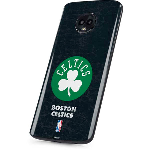 NBA Boston Celtics Black Secondary Logo Moto G6 Skin