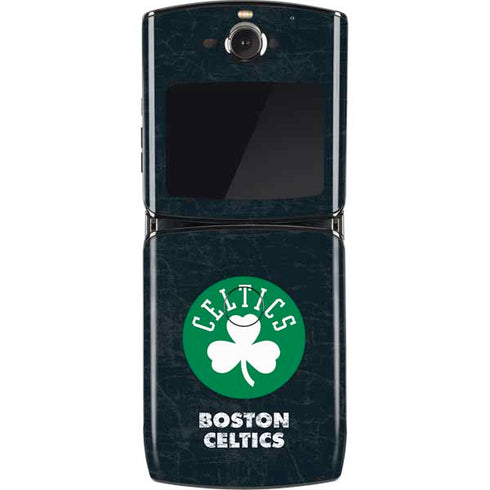 NBA Boston Celtics Black Secondary Logo Motorola RAZR Skin