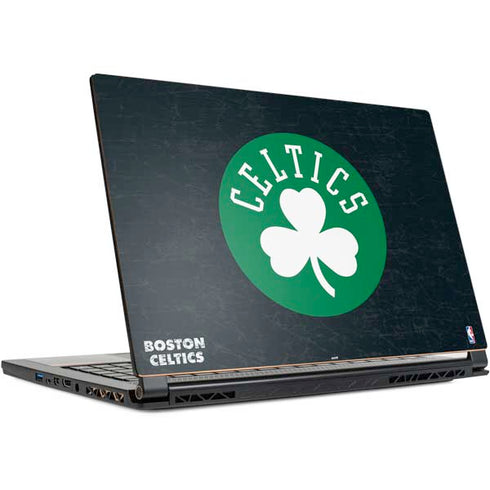 NBA Boston Celtics Black Secondary Logo MSI GS65 Stealth Laptop Skin